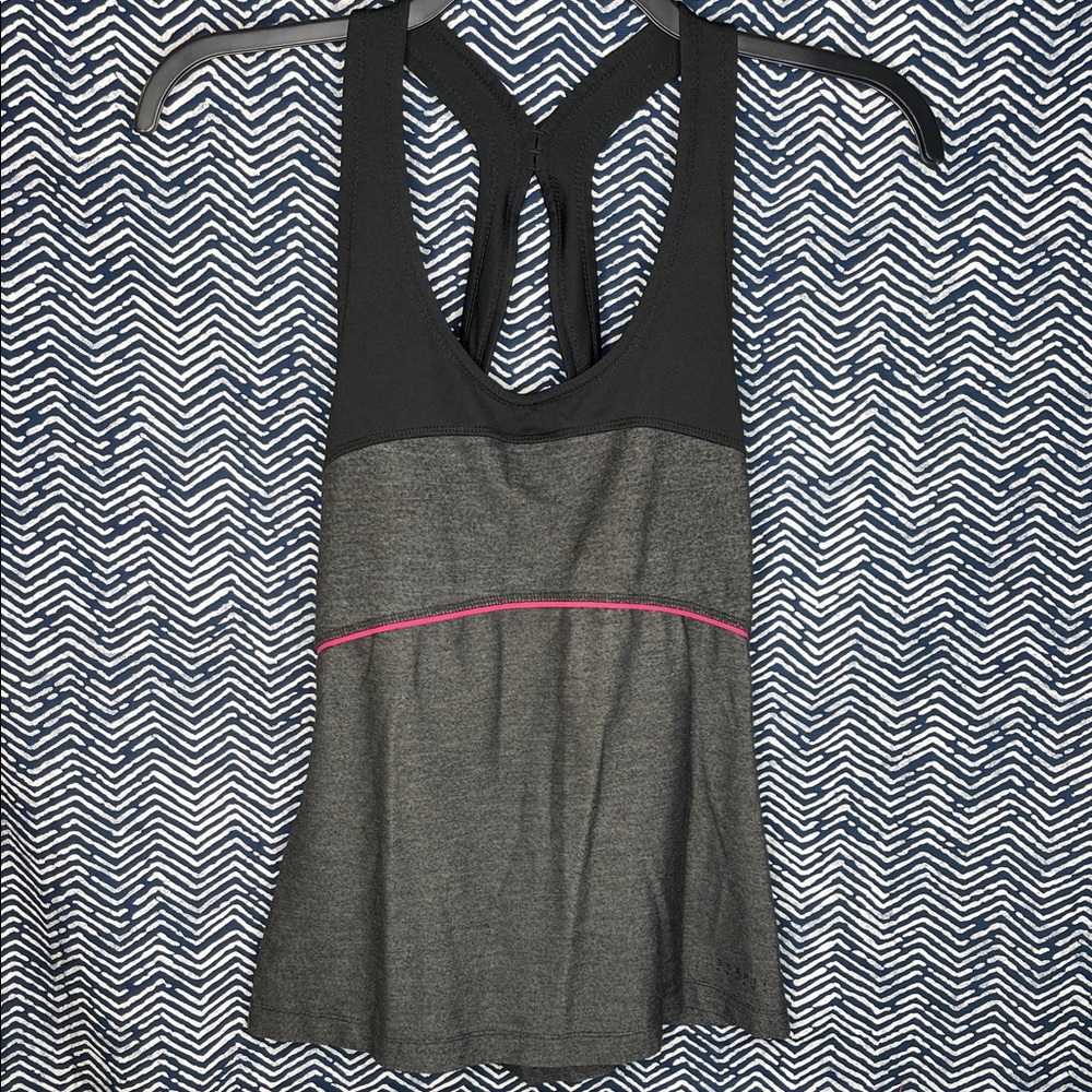 Esprit Black and Gray Tank Top with Pink Accent